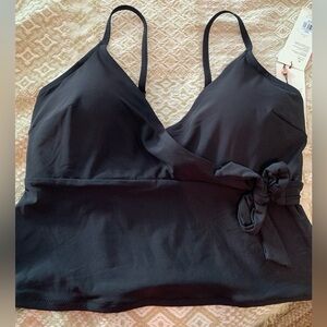 NWT CALIA by Carrie Undwewood- Black tie front crossover tankini . SZ L (36/38)